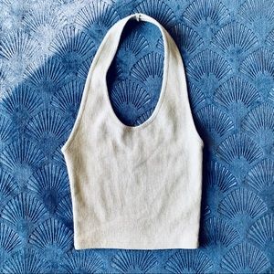 Topshop sz 2 gray ribbed crop tank top